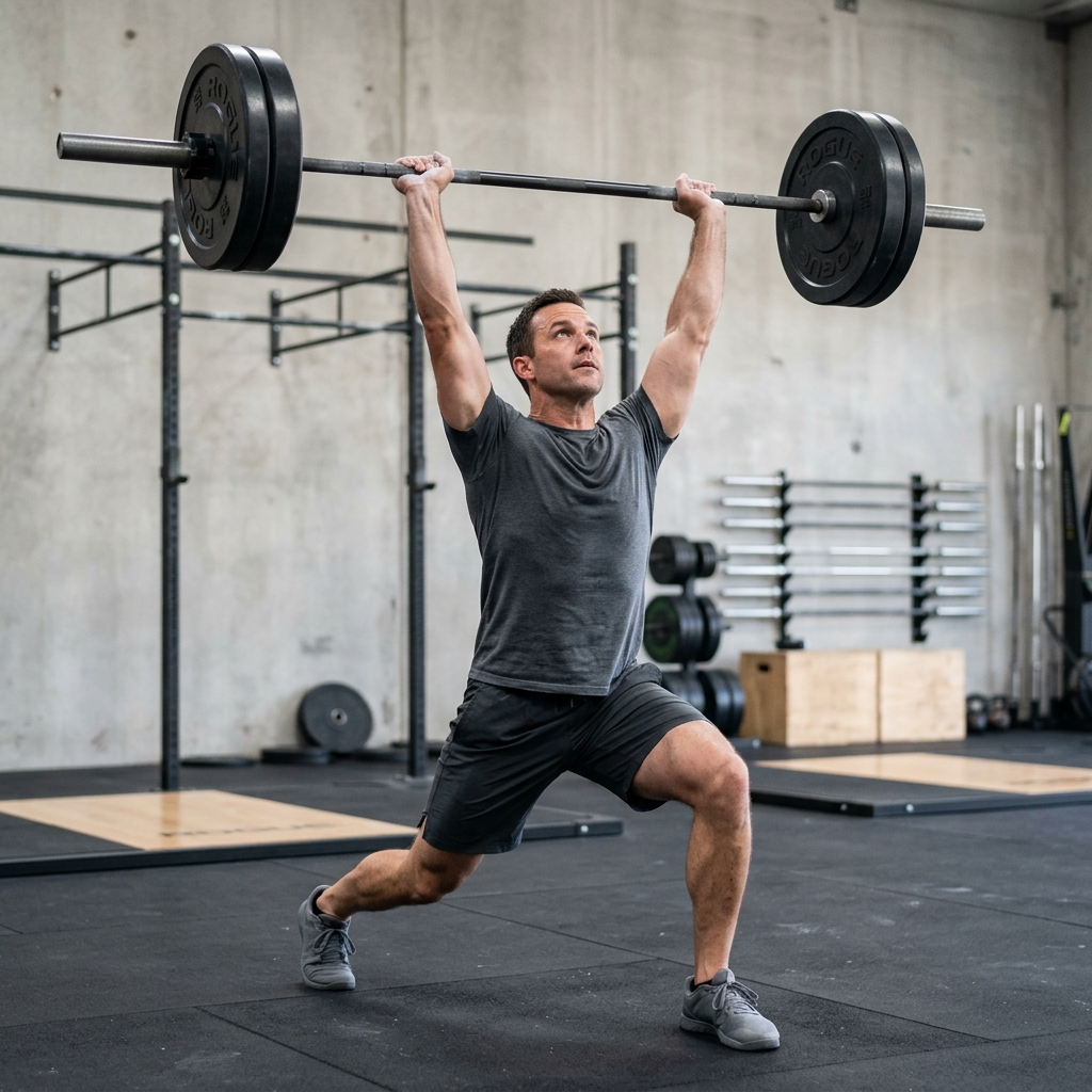 Weightlifting Track: Paused Hang Power Cleans and Split Jerks